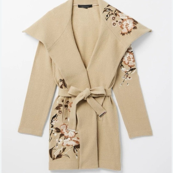 White House Black Market Beige Floral Cardigan - Picture 2 of 9